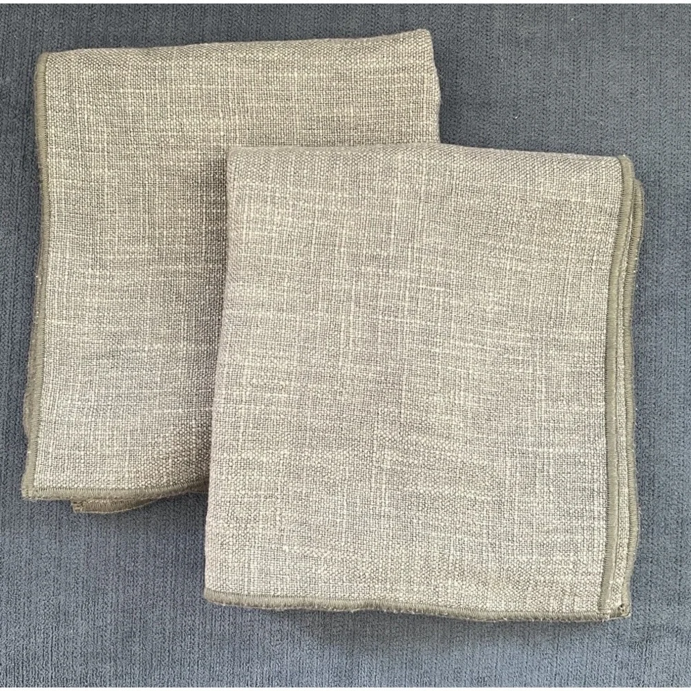 West Elm Tailored Linen Pillow Cover Set 2 PC Blue Gray 20